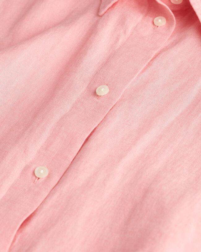 Relaxed fit kort&auml;rmad linneskjorta