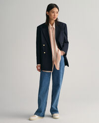 Oversized randig sidenskjorta