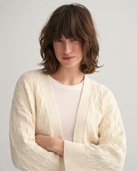 Fiskbensm&ouml;nstrad V-ringad kofta