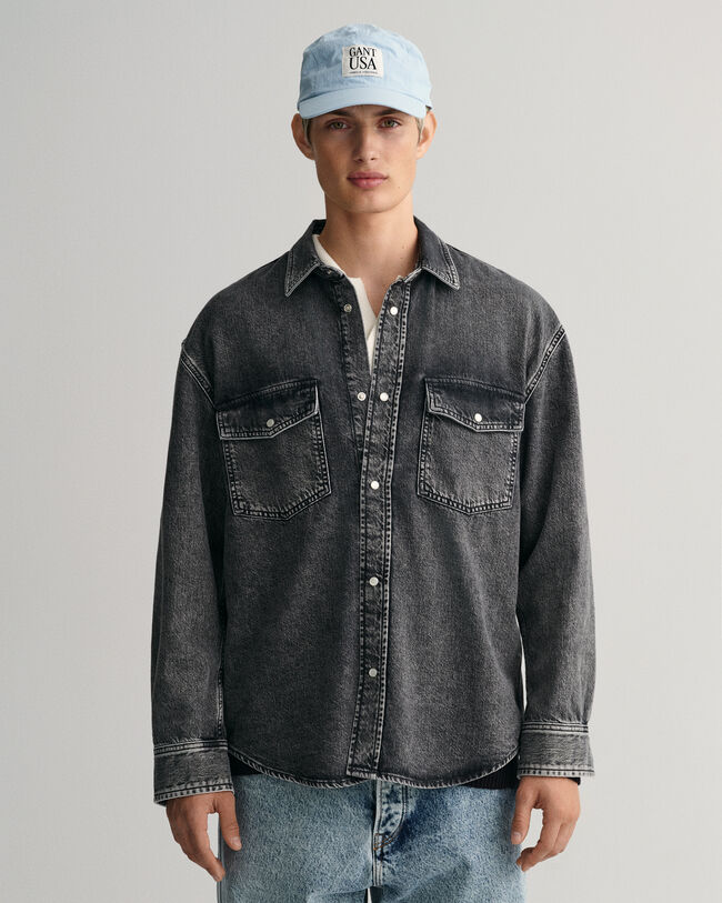 Oversized Heavy Washed denimskjorta