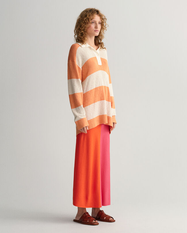 Randig stickad rugger