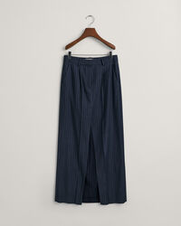 Plisserad kritstrecksrandig maxikjol