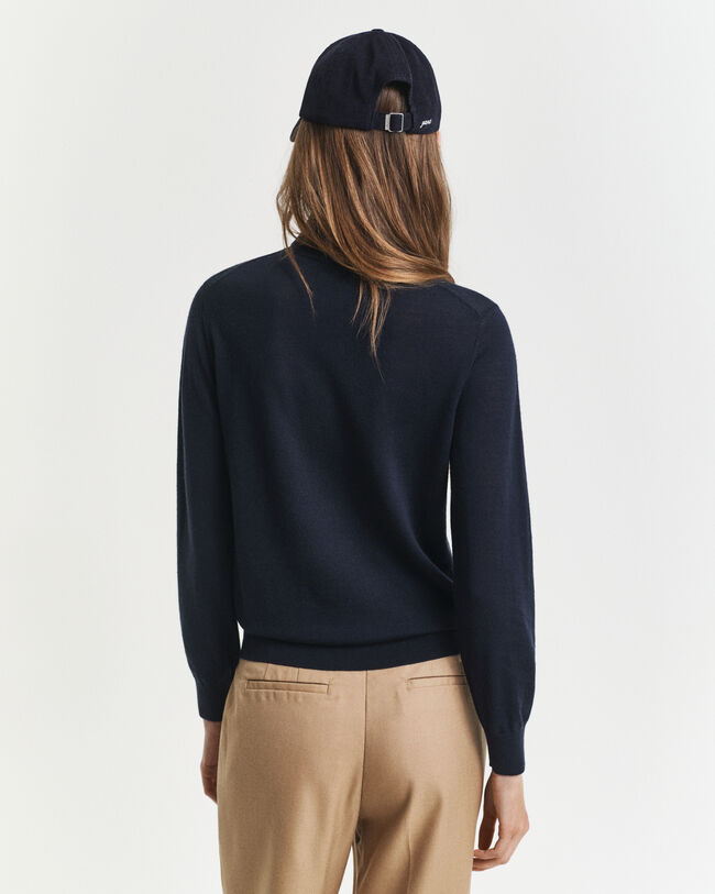 Tröja med polokrage i extra fin merinoull