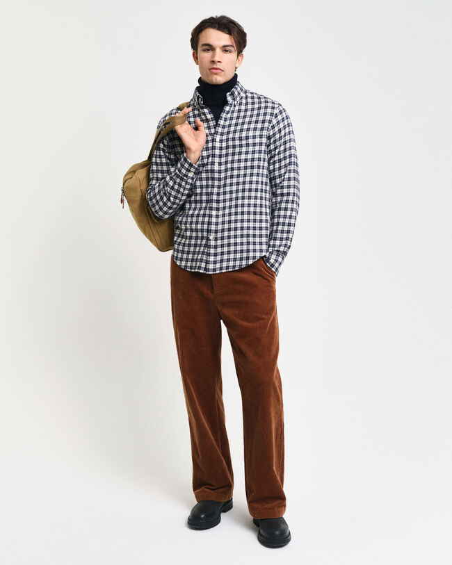 Regular fit rutig flanellskjorta