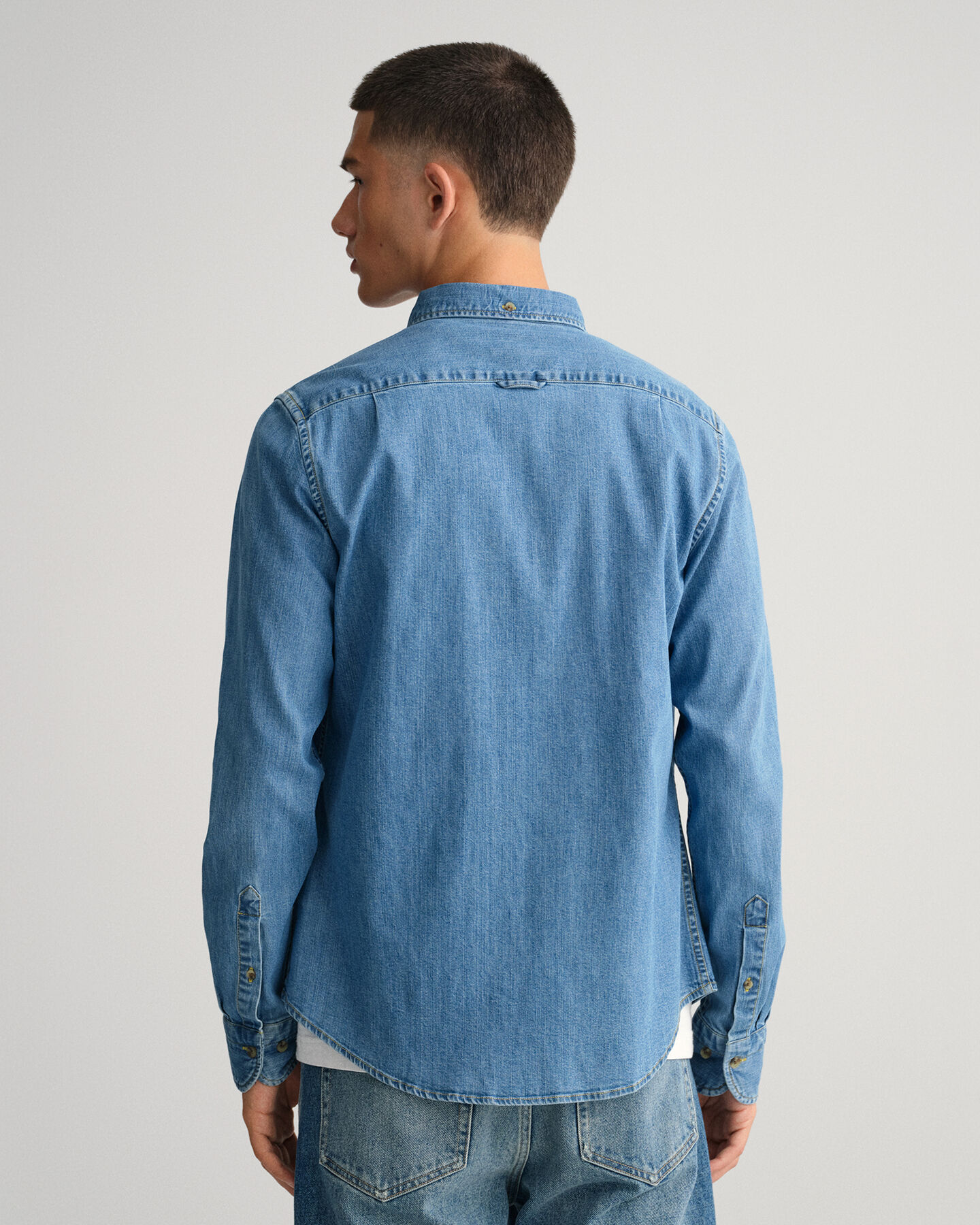 Slim fit denimskjorta