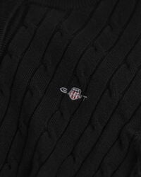 Kabelstickad kofta i bomullsstretch