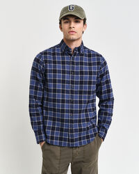 Regular fit rutig fiskbensmönstrad skjorta