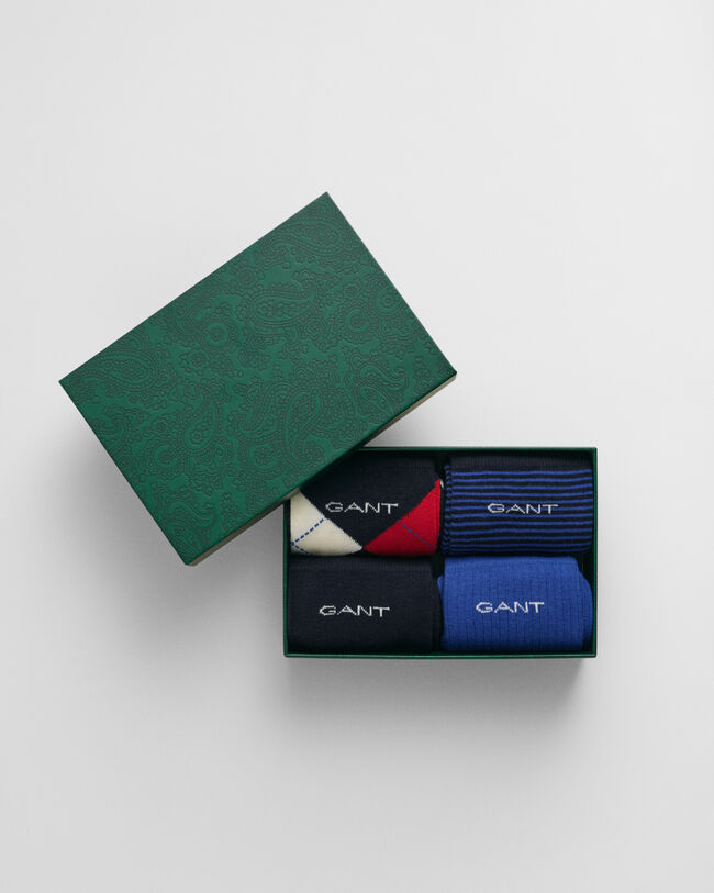 Fyrpack argylem&ouml;nstrade strumpor i presentf&ouml;rpackning