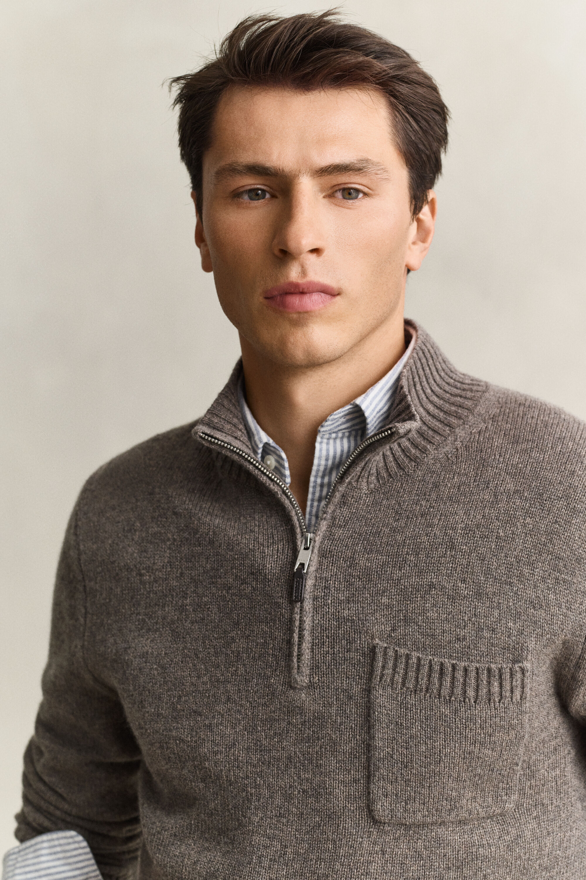 Kashmirtröja med half-zip