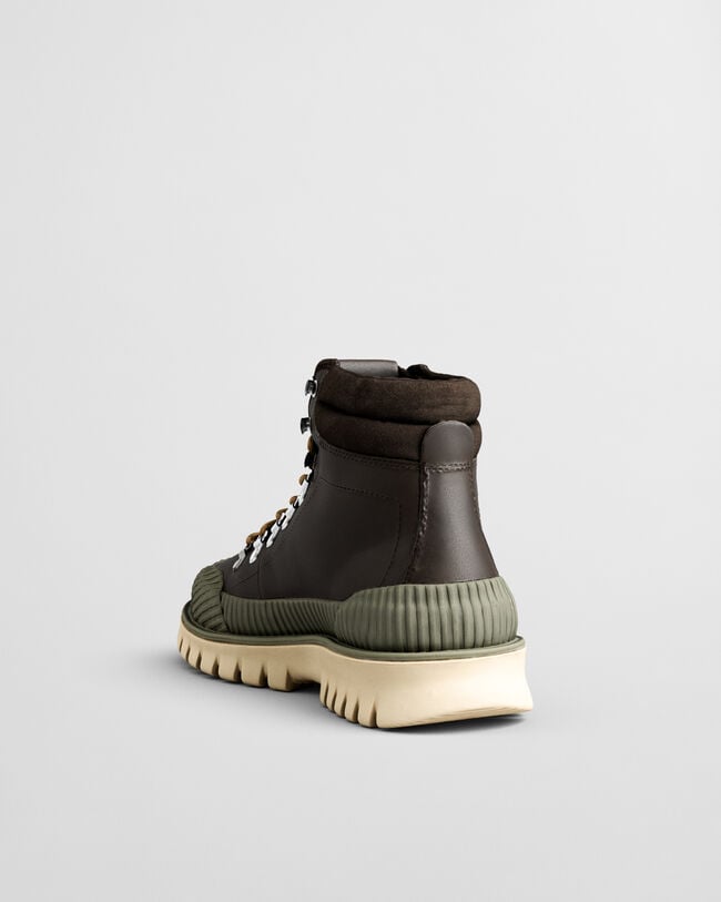 Nebrada mellanhöga boots i skinn