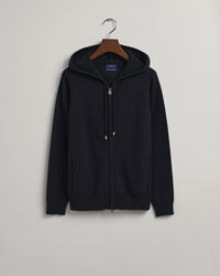 Hoodie med dragkedja i superfin lammull