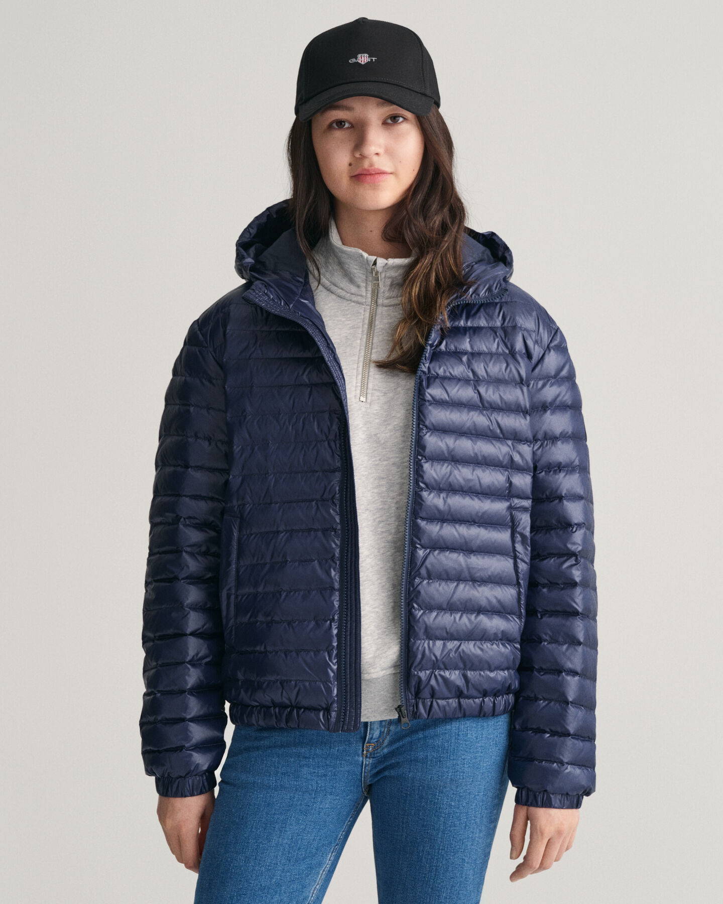 Teens tunn vadderad dunjacka med glans