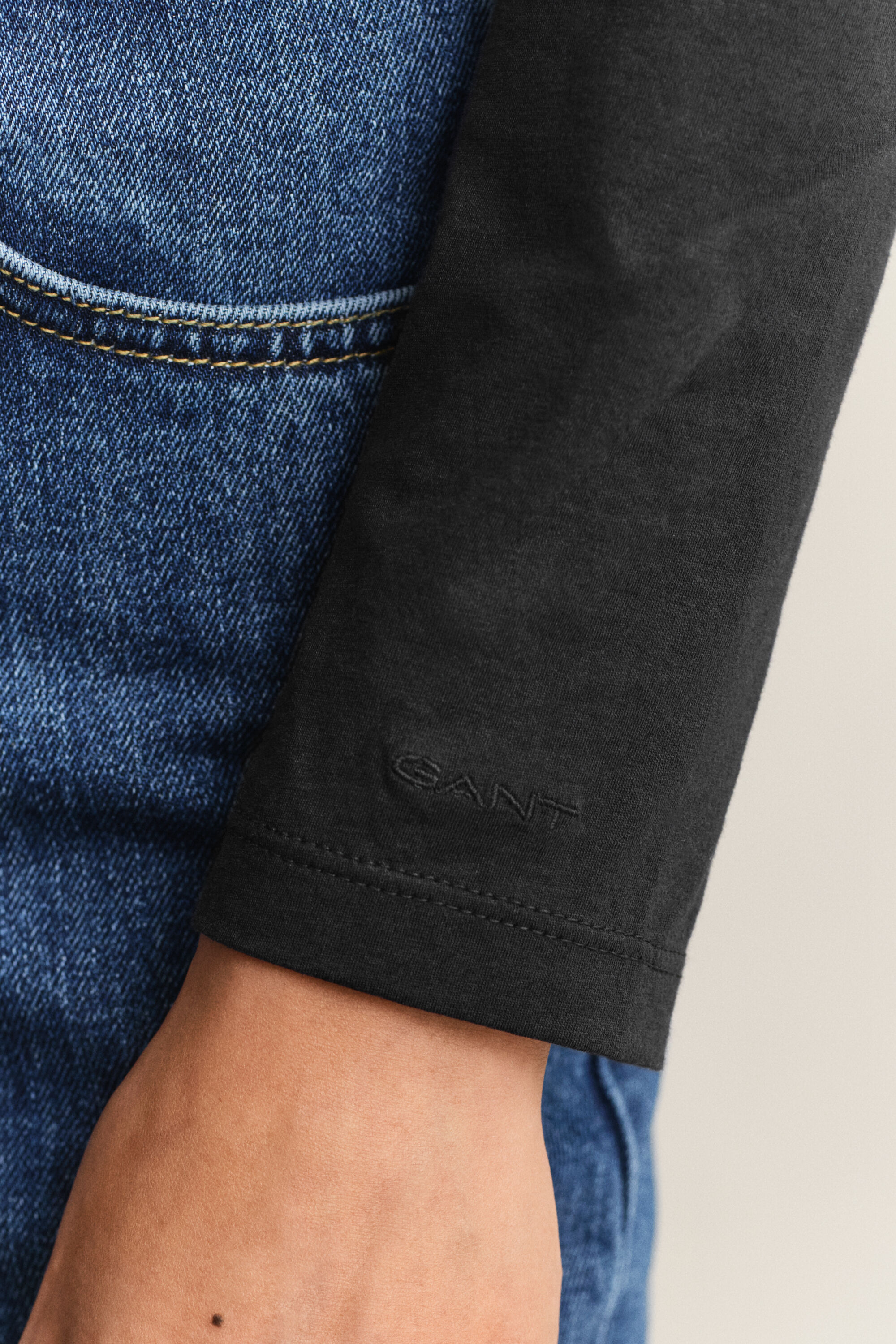 Långärmad T-shirt i bomull