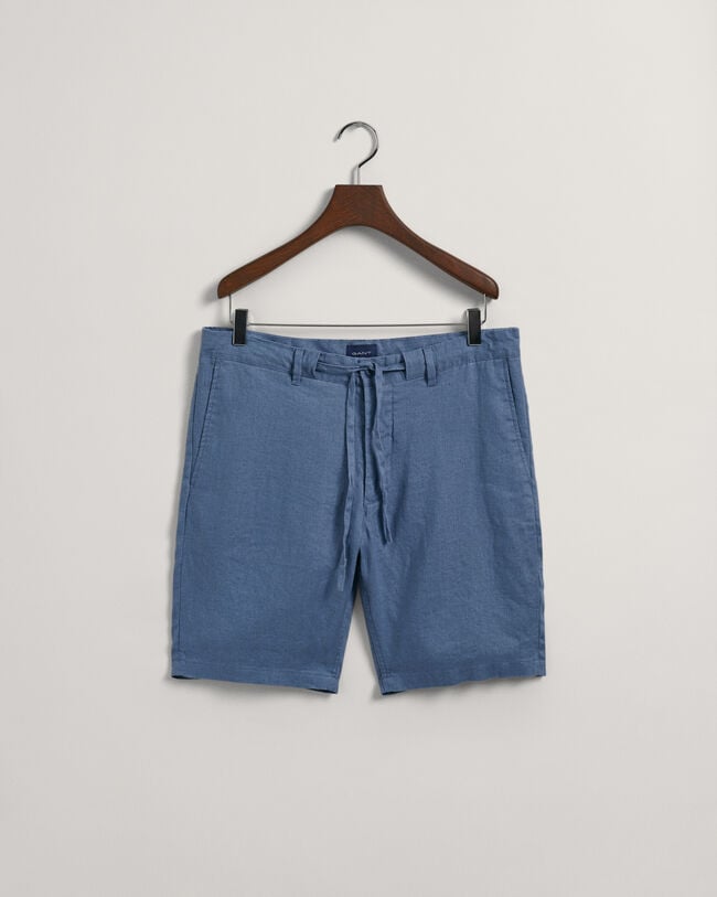 Relaxed fit linneshorts med dragsko