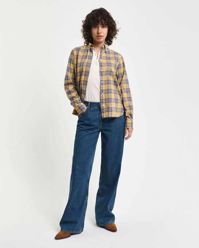 Regular fit rutig flanellskjorta