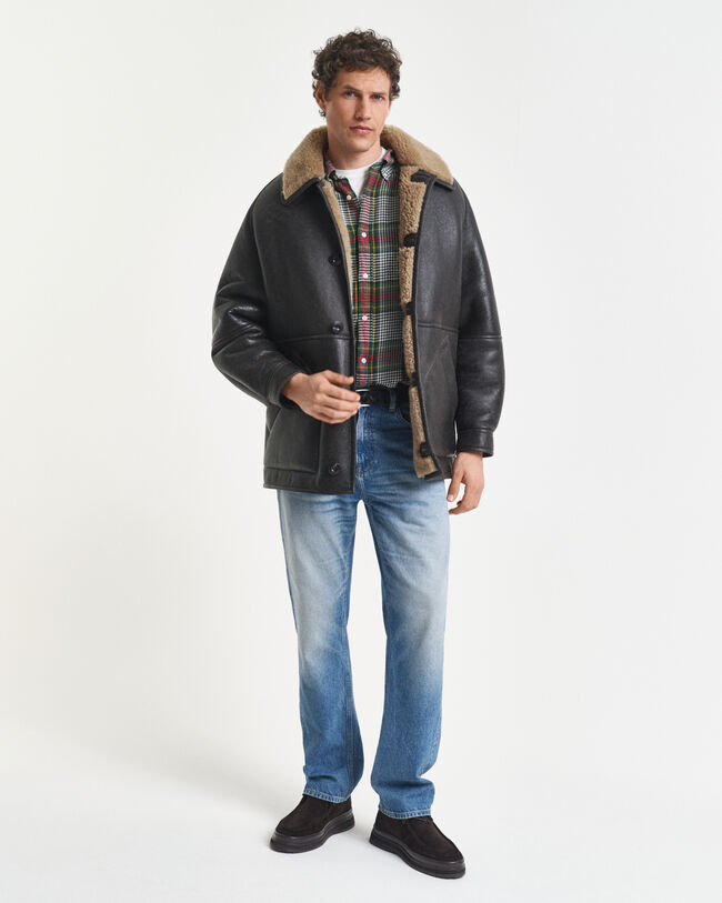 Relaxed fit lätt rutig twillskjorta