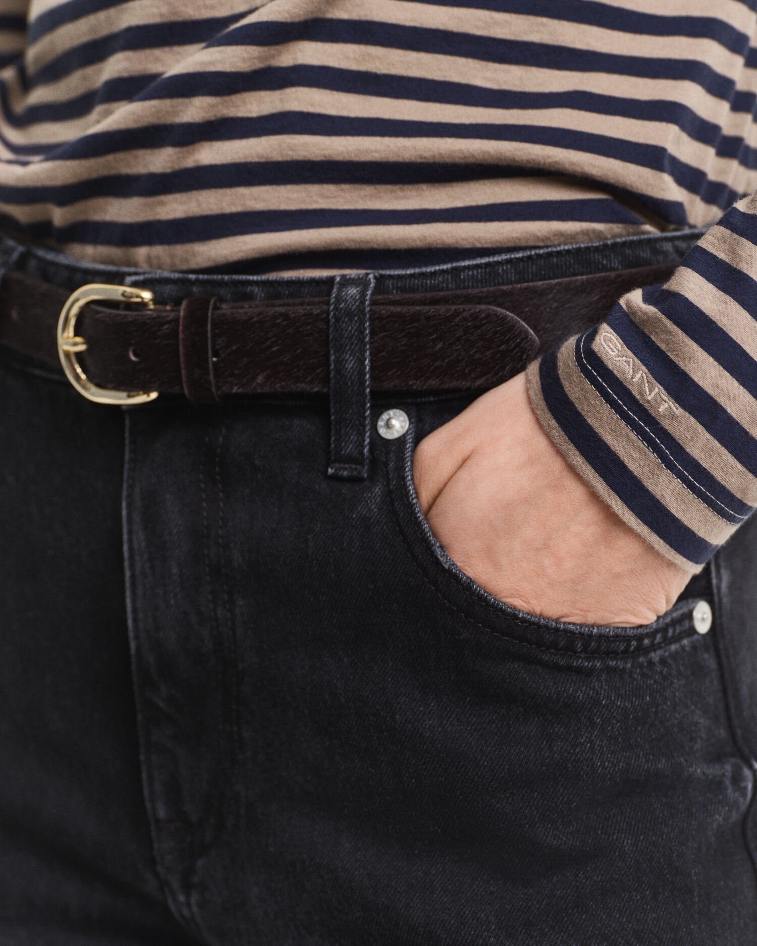 Tunn randig polotopp i bomull