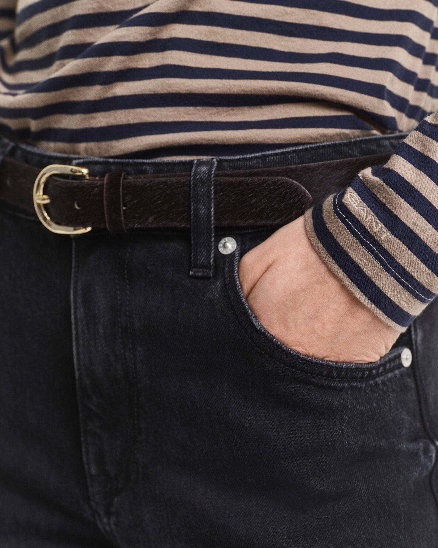 Tunn randig polotopp i bomull