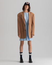 Flounce klänning med puffärm