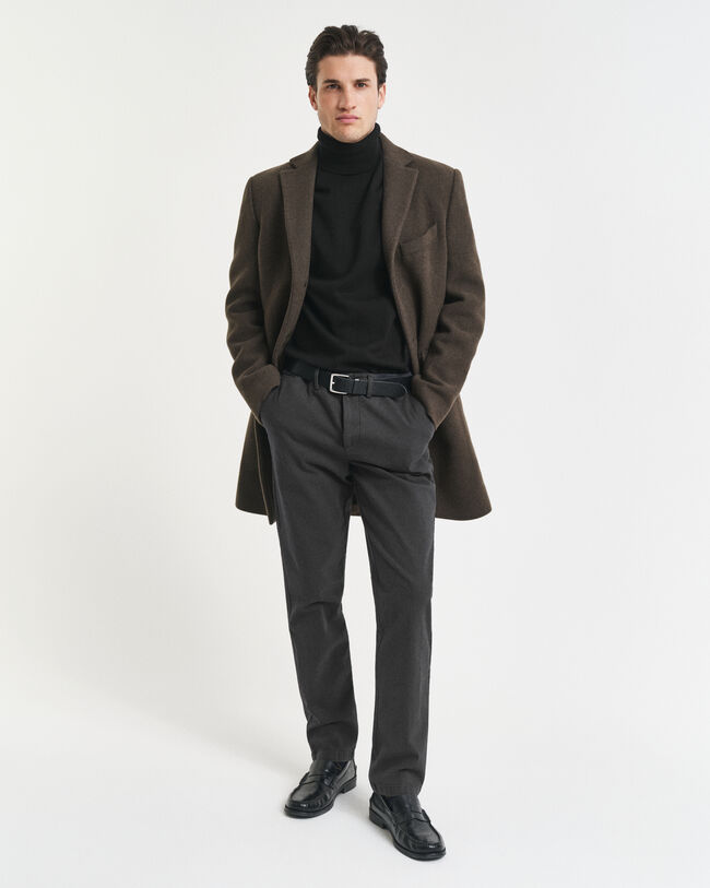 Slim fit jeans i bomull med fiskbensmönster