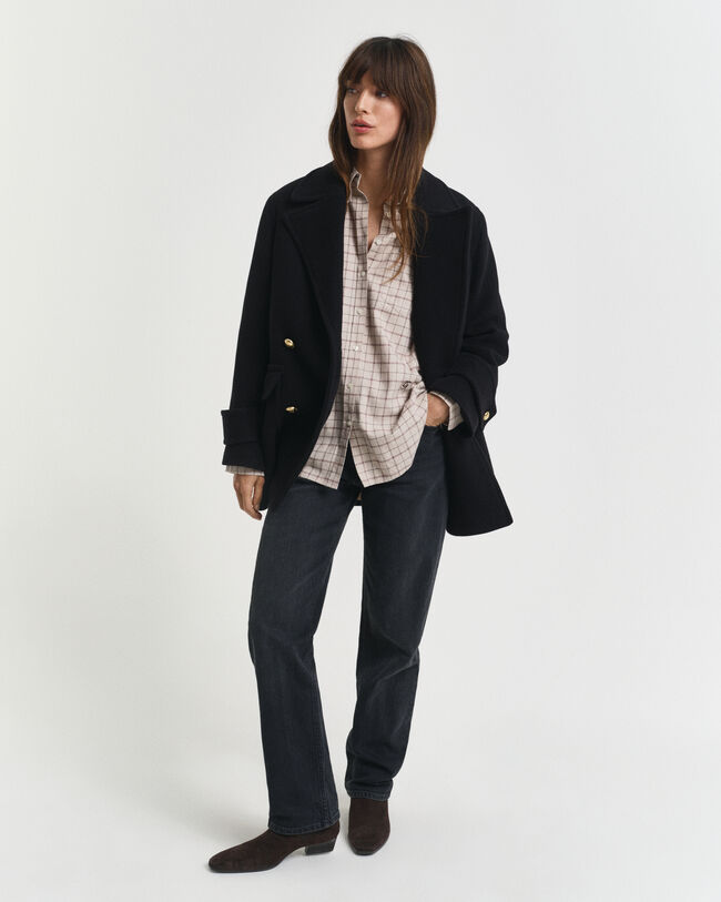 Relaxed fit rutig skjorta i borstad flanell