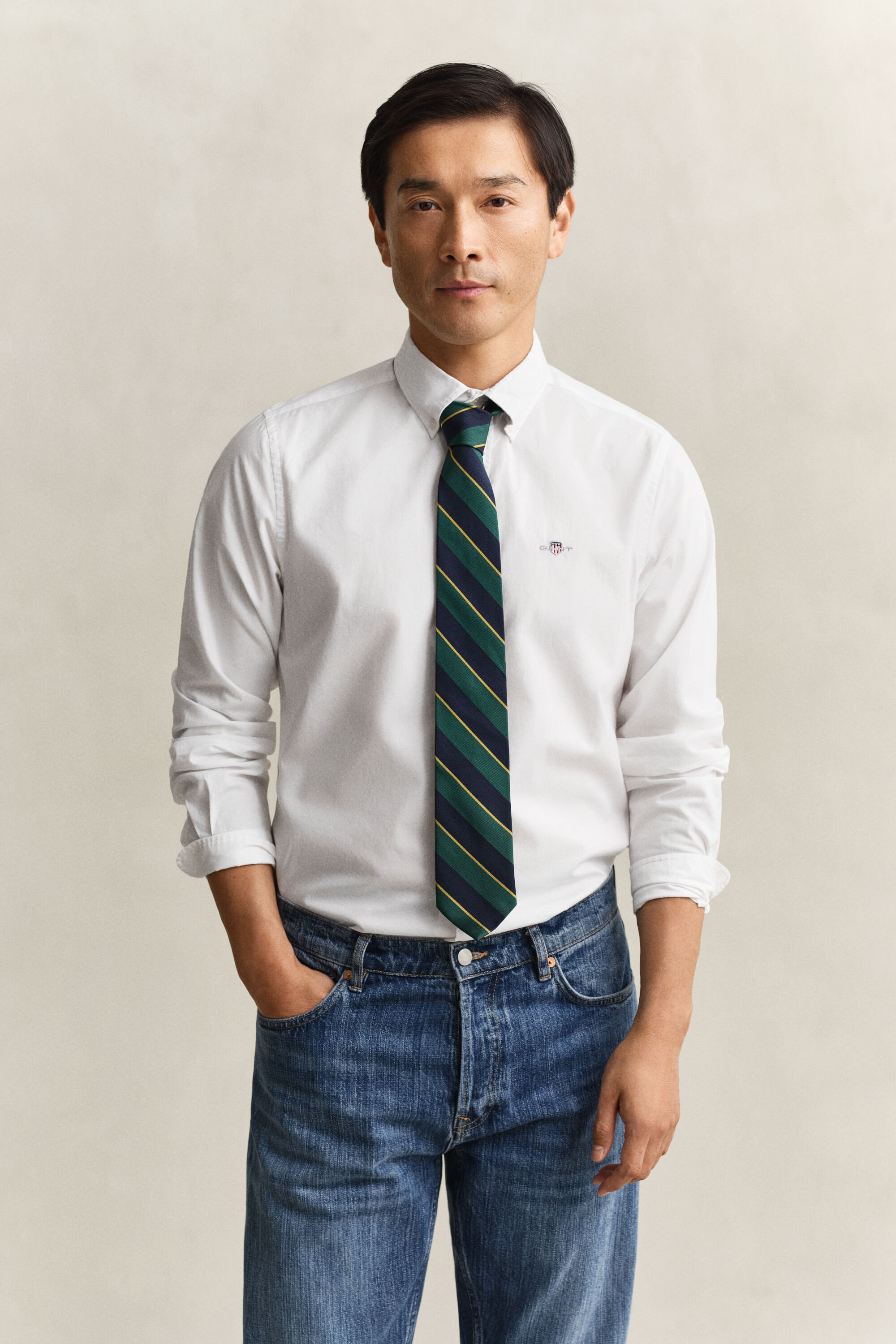 Slim fit klassisk poplinskjorta