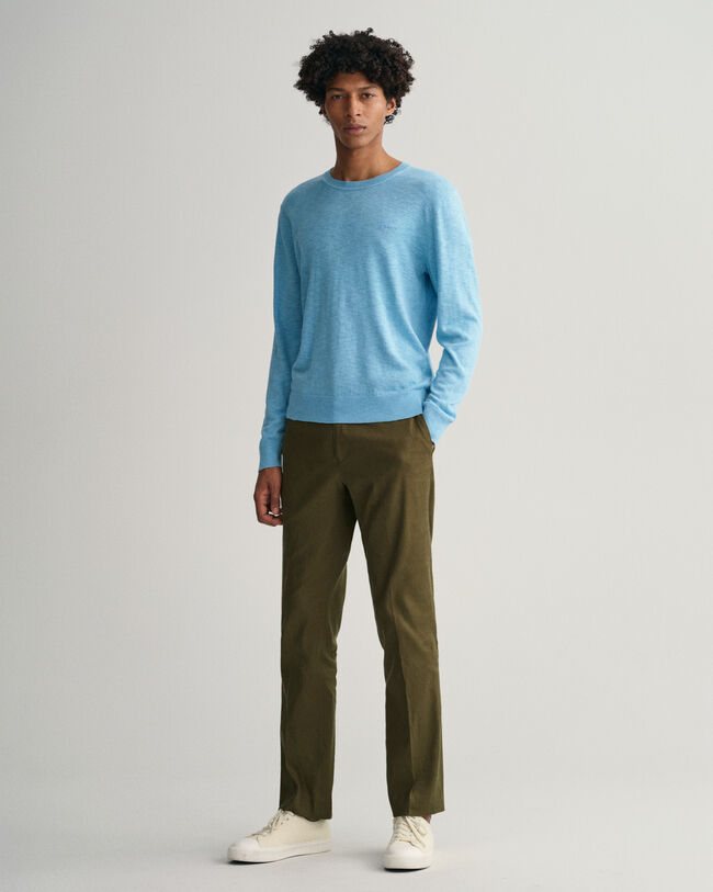 Crew neck tr&ouml;ja i bomull och linne