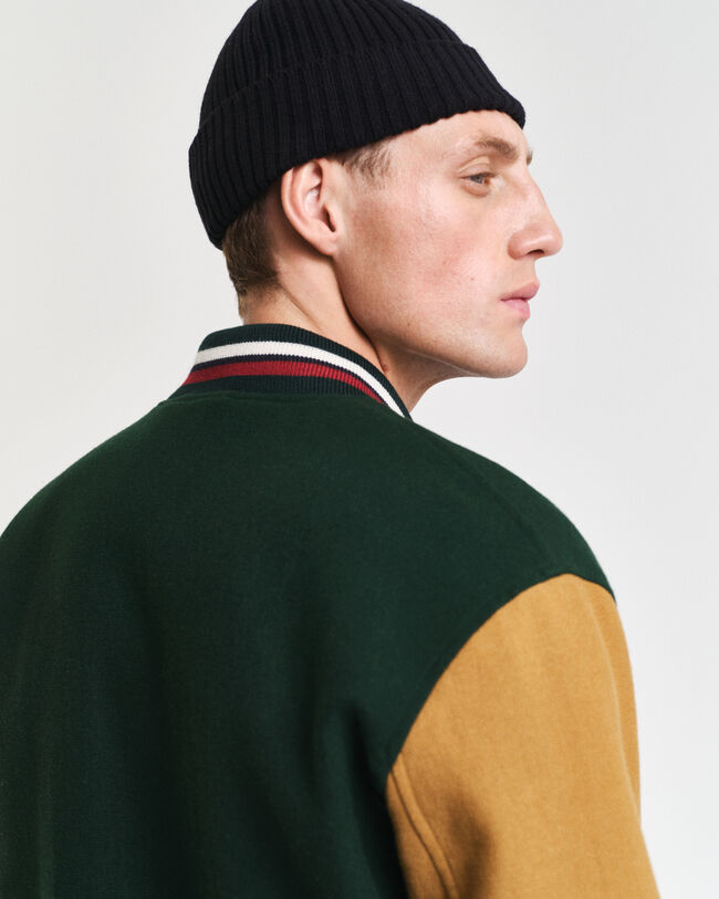 Collegejacka i ullblandning