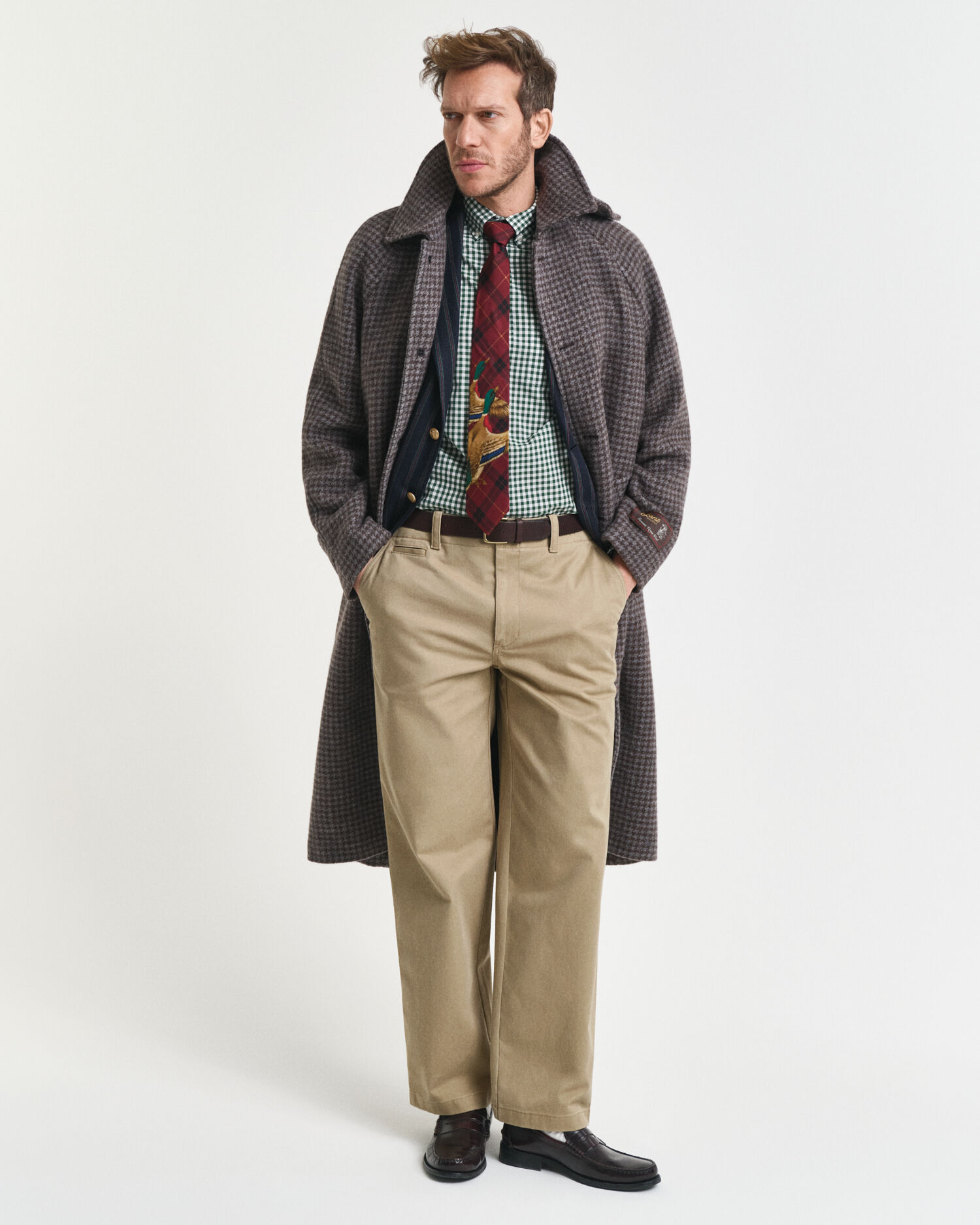 Regular fit klassisk ginghamvävd poplinskjorta