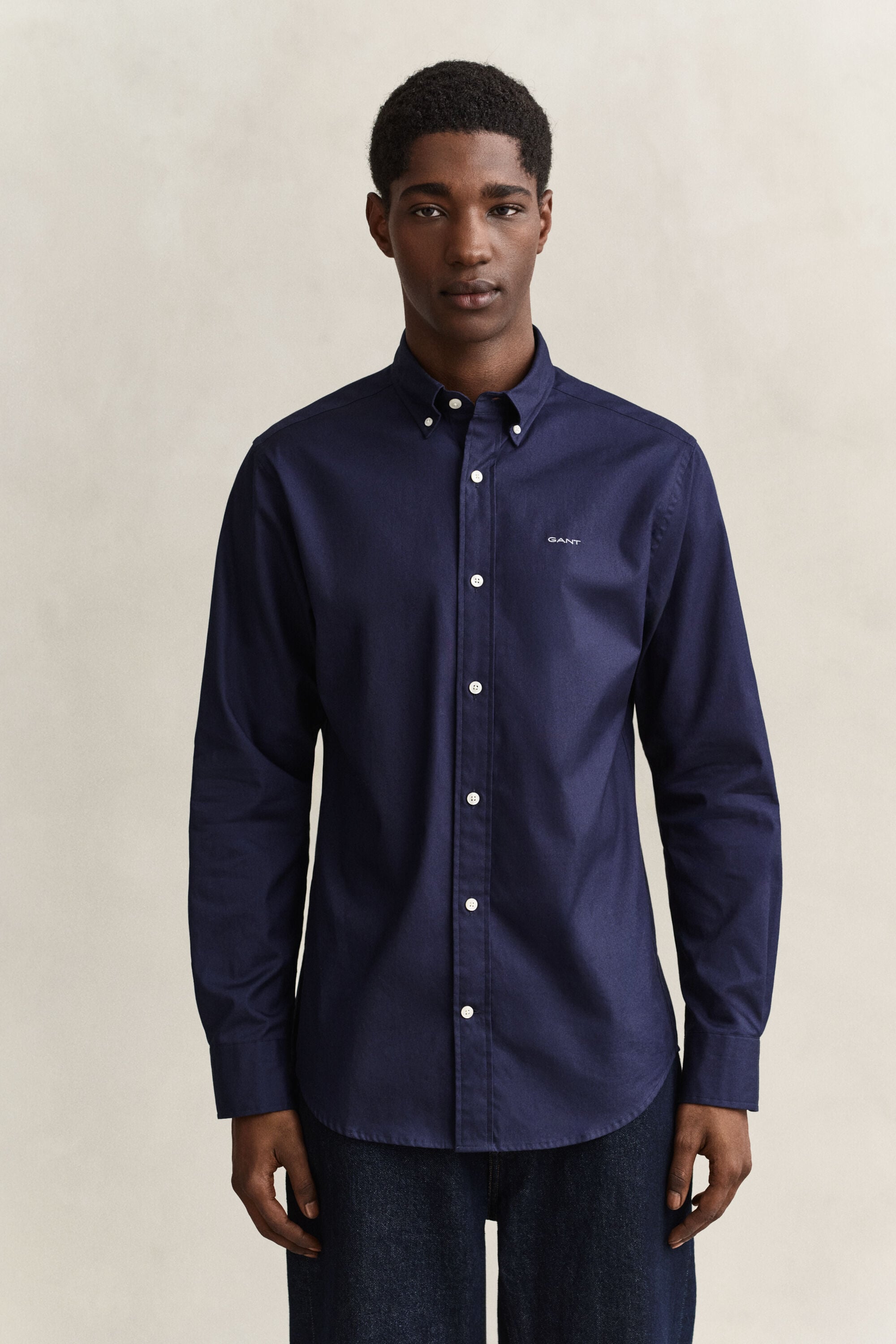 Regular fit pinpointvävd oxfordskjorta