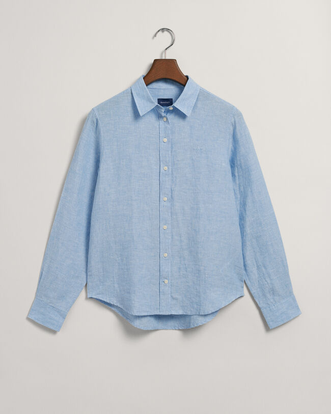 Regular fit skjorta i linnechambray