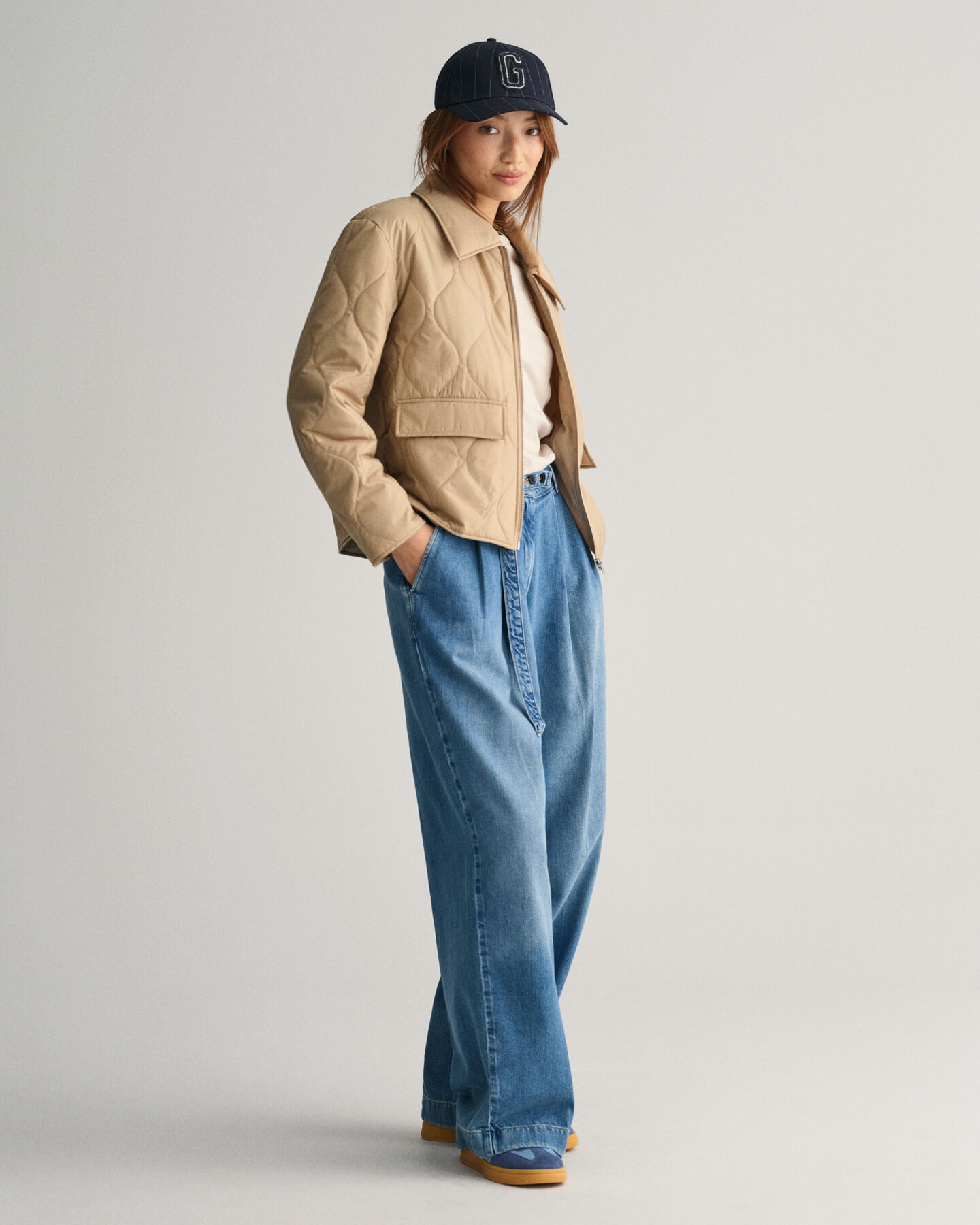 Quiltad jacka med krage