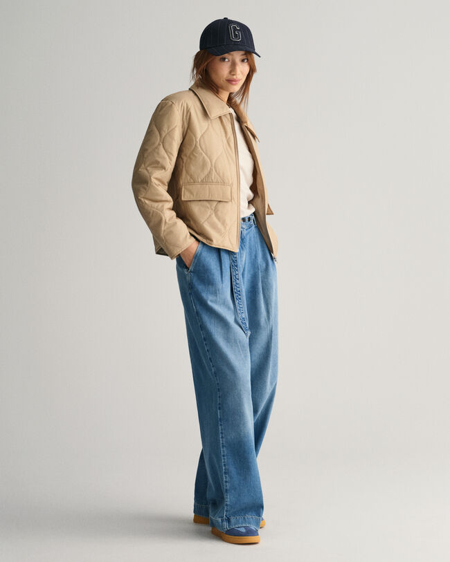 Quiltad jacka med krage