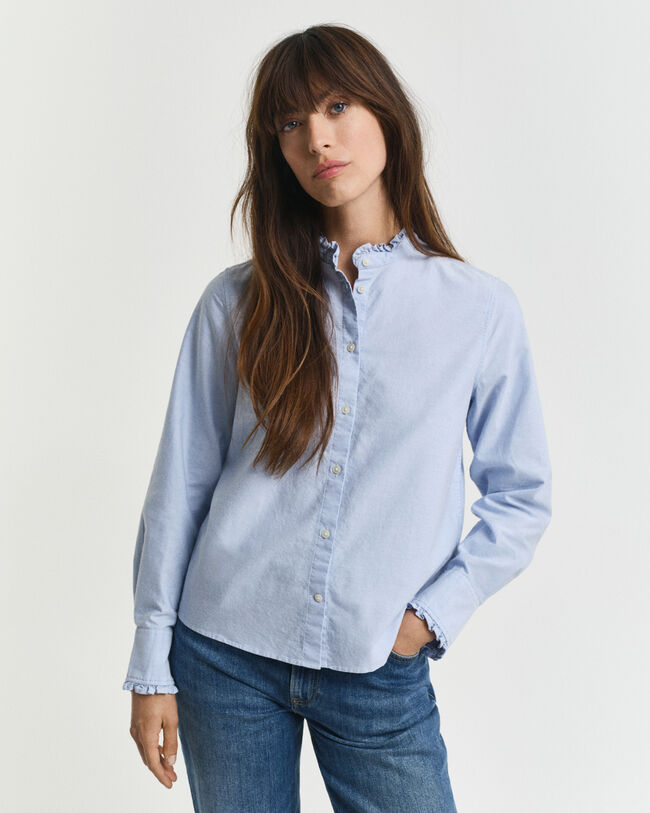 Klassisk oxfordblus med volang