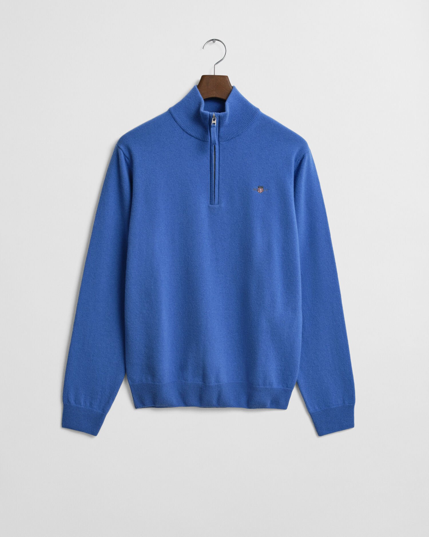 Tröja i superfin lammull med half-zip