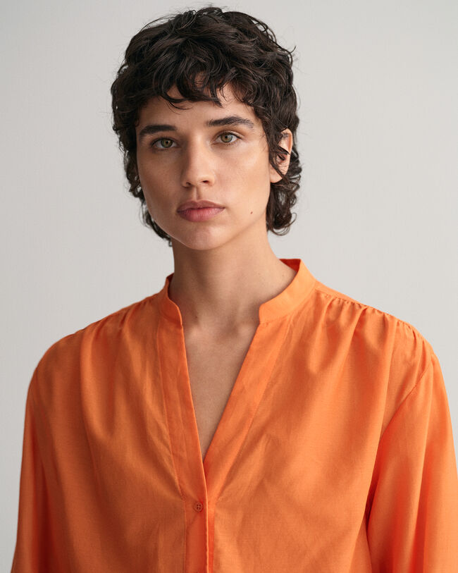 Relaxed fit blus i bomull och silke