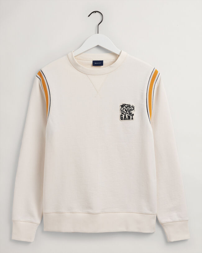 Tiger Badge sweatshirt med rund halsringning