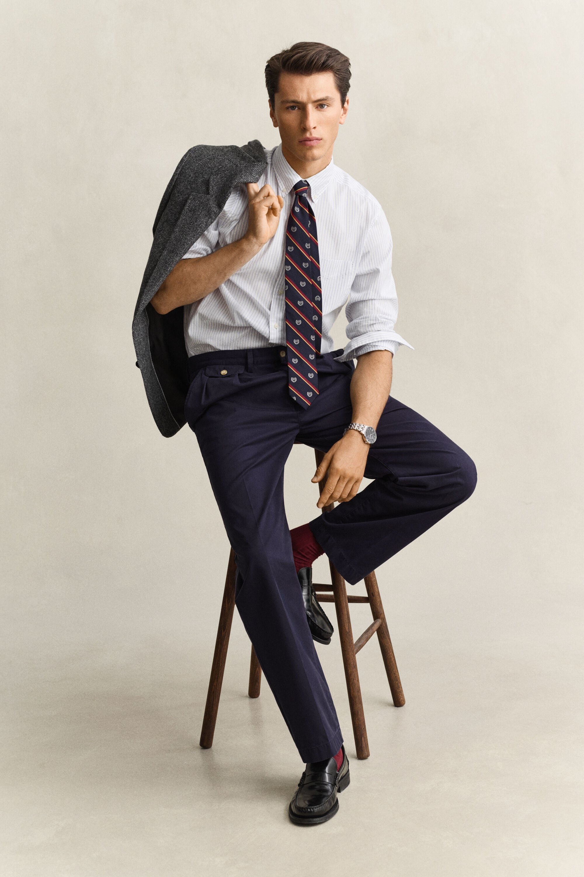 Gant x Yale randig oxfordskjorta