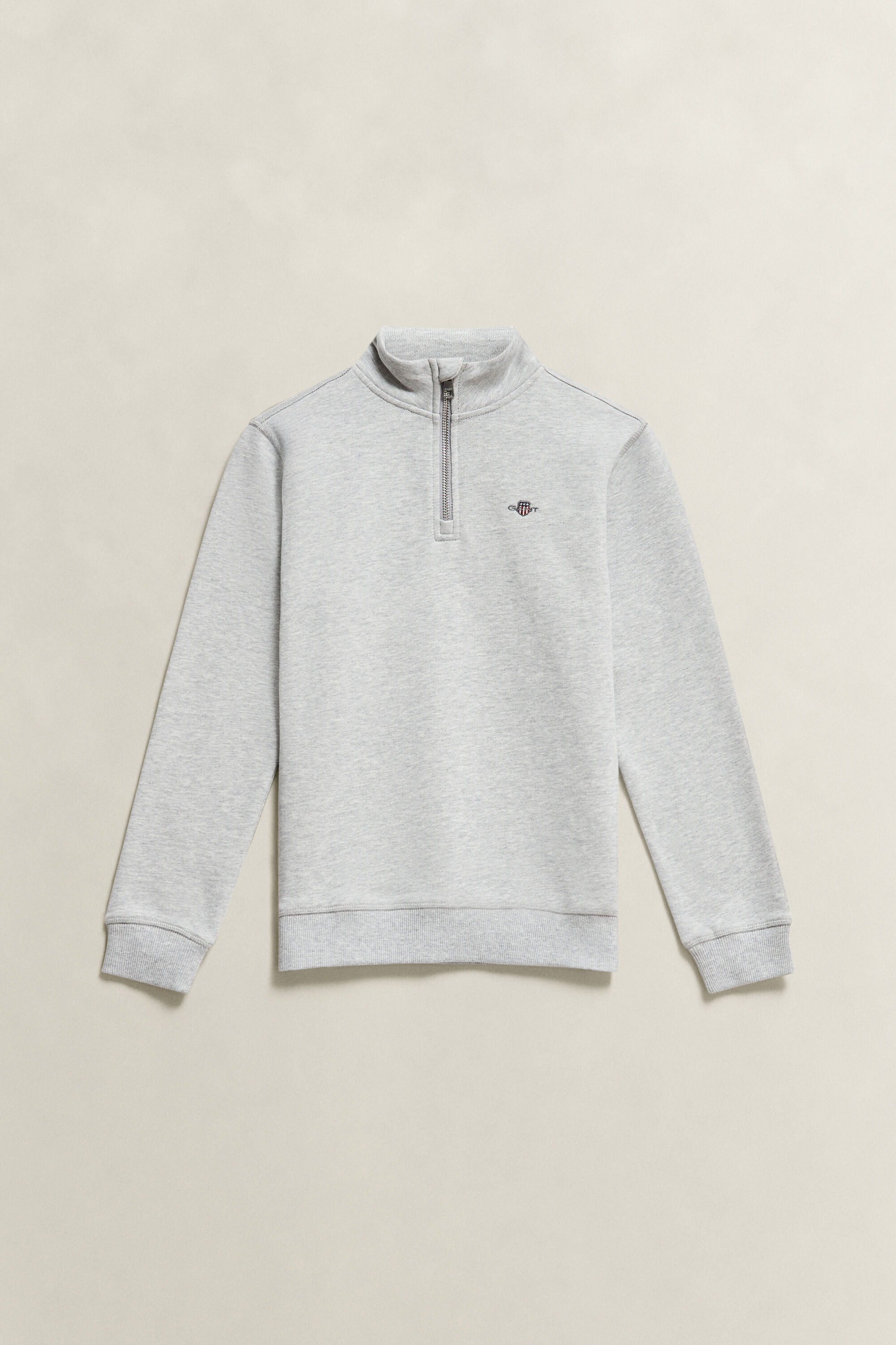 Teen Boys sweatshirt med half-zip och sköldemblem