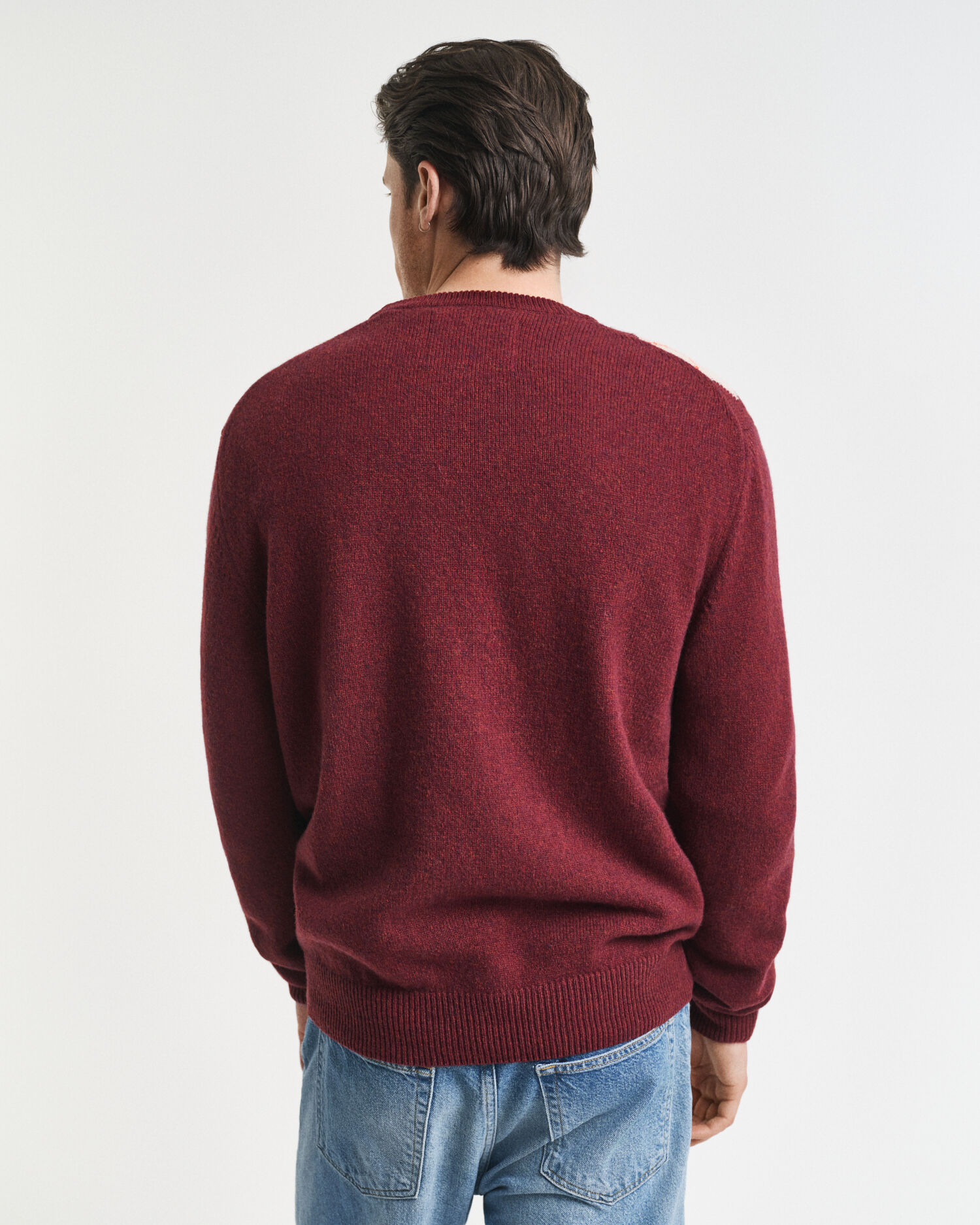 Argylemönstrad tröja med rund halsringning