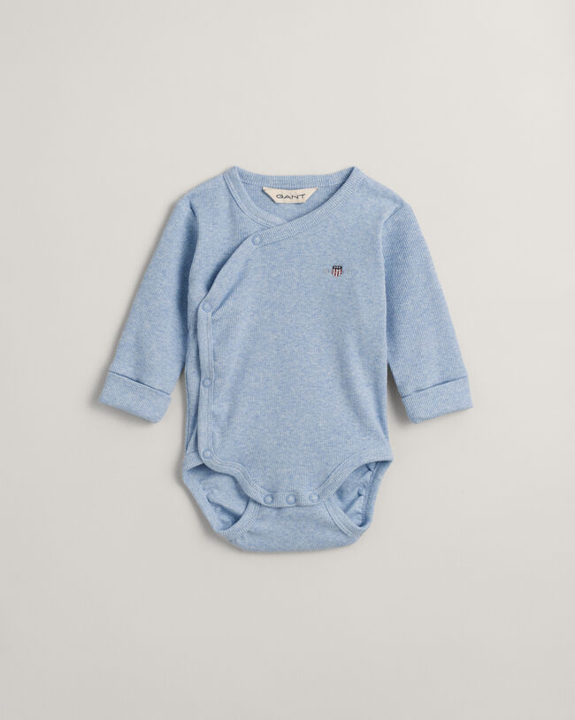 Baby Shield ribbstickad omlottbody