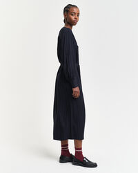 Randig skjortkl&auml;nning i satin