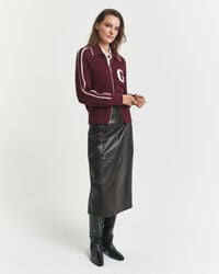 Midipennkjol i läder