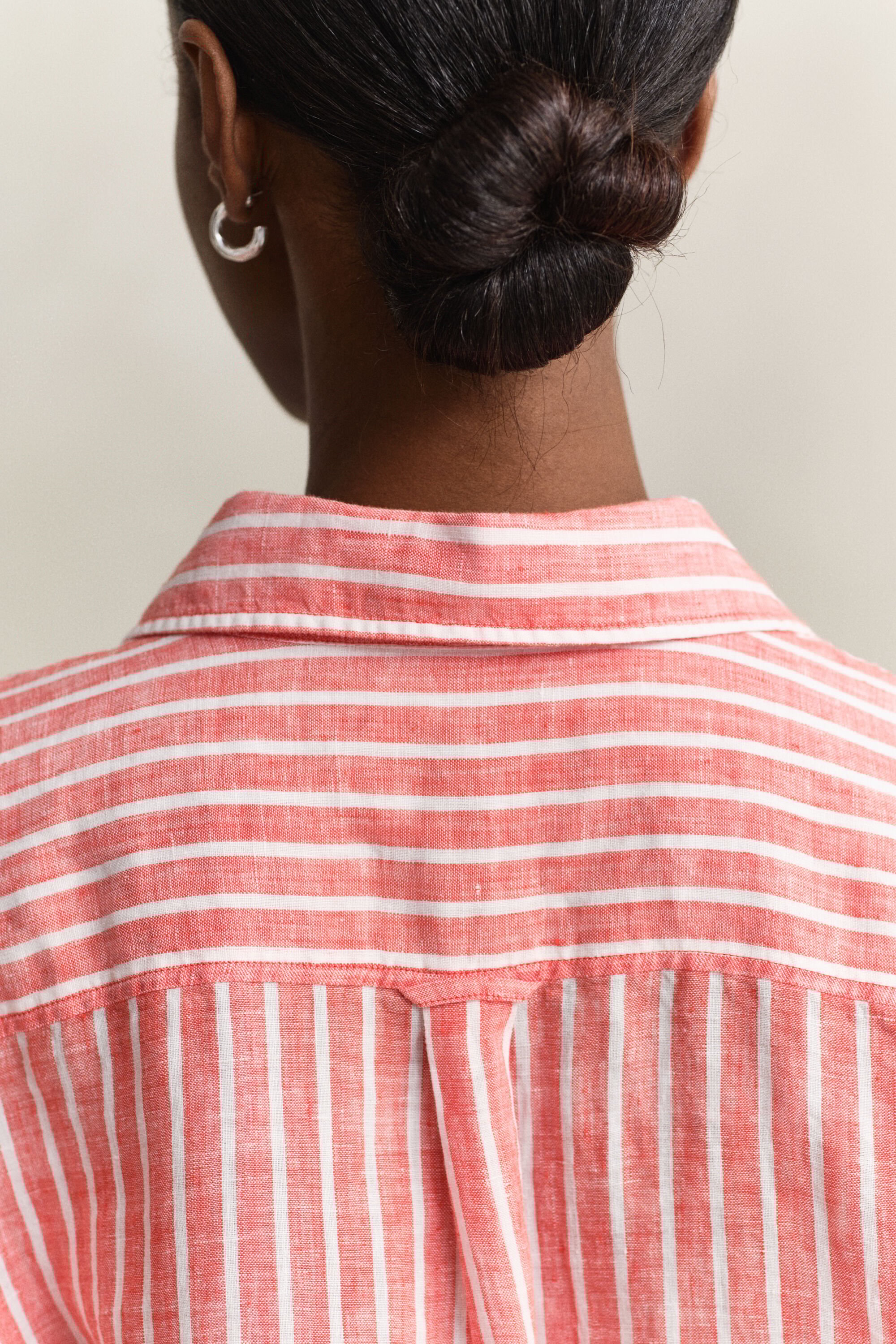 Relaxed fit randig linneskjorta