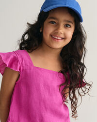 Girls linnetopp med volang