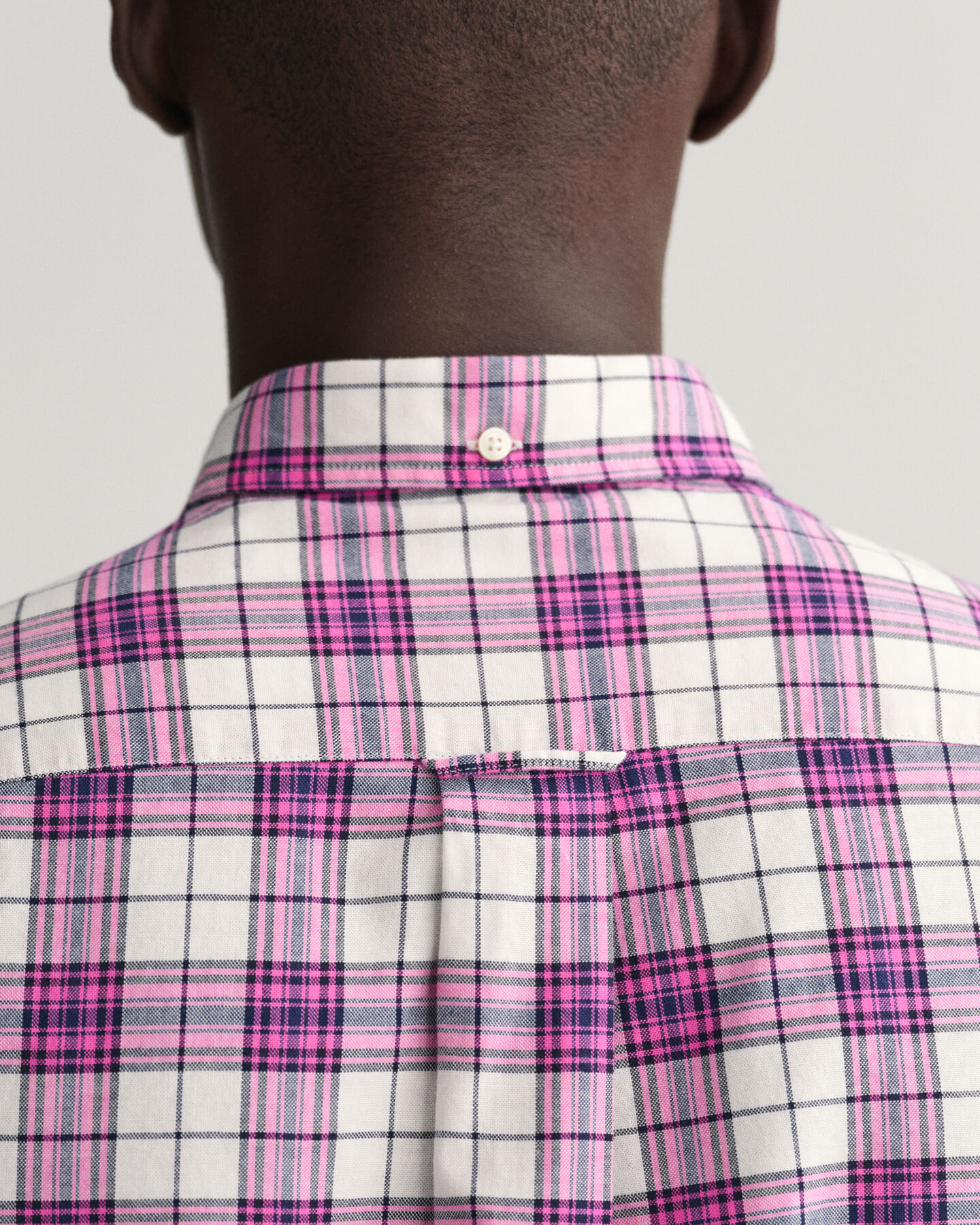 Regular fit rutig oxfordskjorta