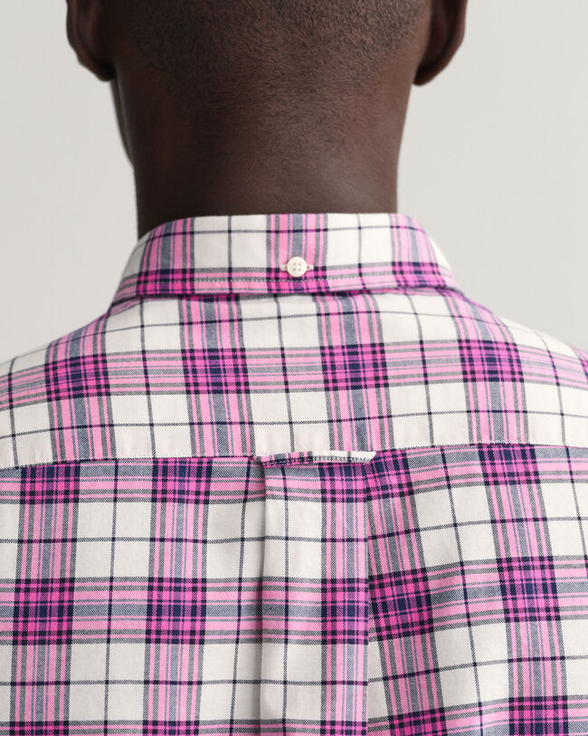 Regular fit rutig oxfordskjorta