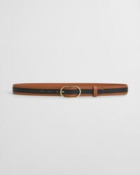 Randigt läderbälte