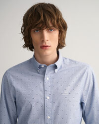 Slim fit prickig dobbyskjorta