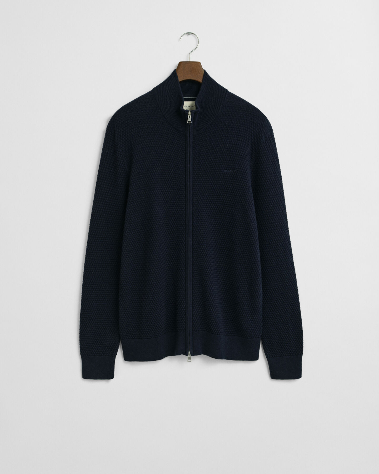 Kofta i bomull och merino med textur